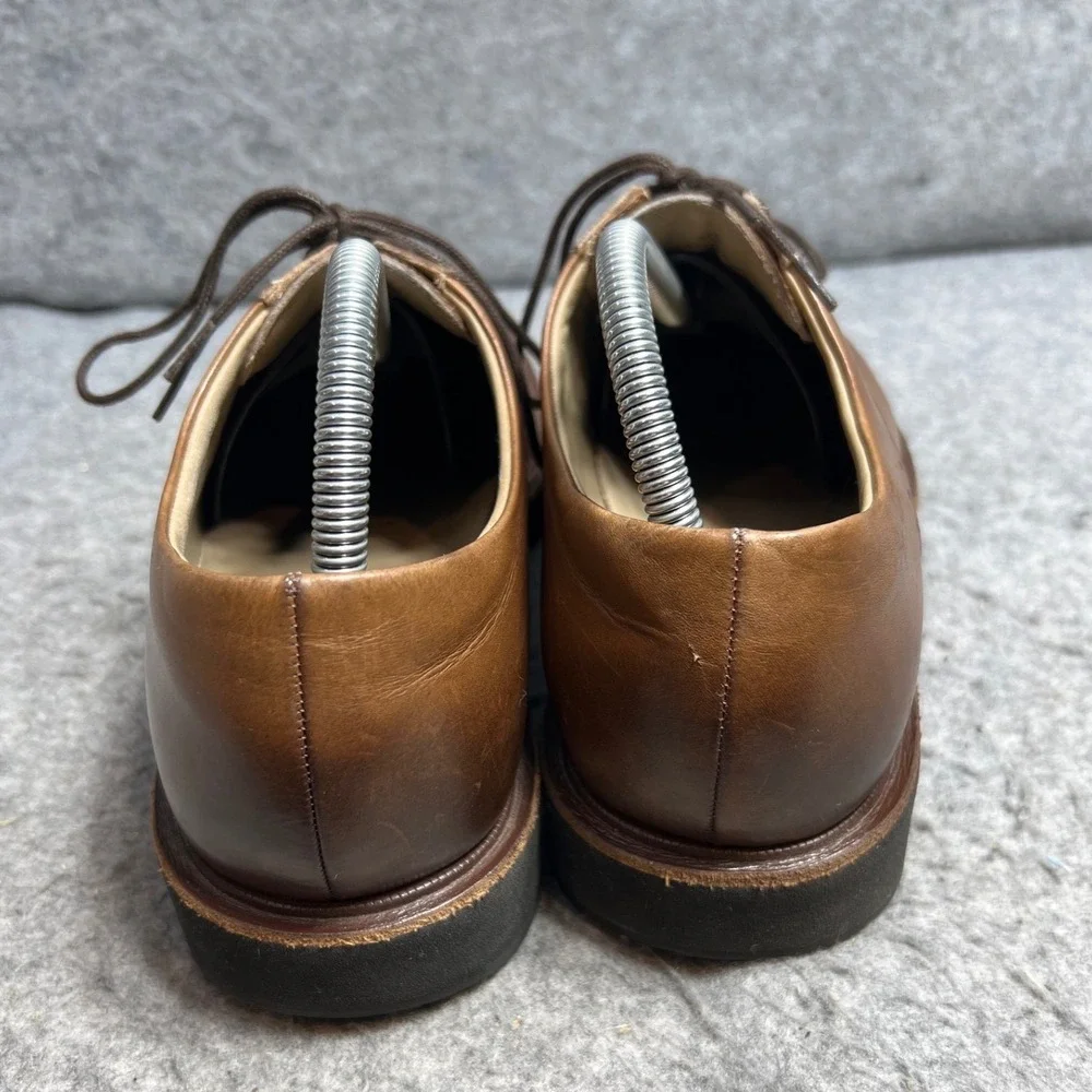 Allen Edmonds Brooklyn Light Derby Shoes Brown Leather Dress Mens Size 9.5